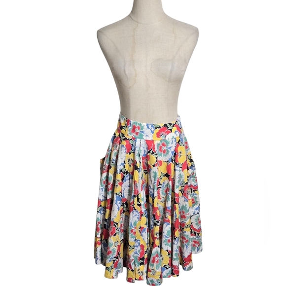 Ralph Lauren Rugby Y2K Floral Apron Circle Skirt - Picture 1 of 6